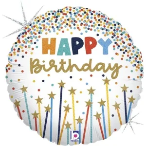 18'' ΜΠΑΛΟΝΙ HAPPY BIRTHDAY ΚΕΡΑΚΙΑ-ΑΣΤΕΡΑΚΙΑ