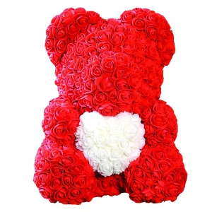 ROSE BEAR ΑΡΚΟΥΔΑΚΙ ΚΟΚΚΙΝΟ ΜΕ ΛΕΥΚΗ ΚΑΡΔΙΑ 40CM