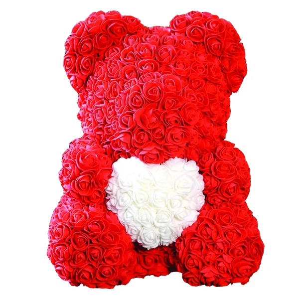 ROSE BEAR ΑΡΚΟΥΔΑΚΙ ΚΟΚΚΙΝΟ ΜΕ ΛΕΥΚΗ ΚΑΡΔΙΑ 40CM