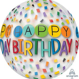 22'' ΜΠΑΛΟΝΙ HAPPY BIRTHDAY BUBBLE ΔΙΑΦΑΝΟ