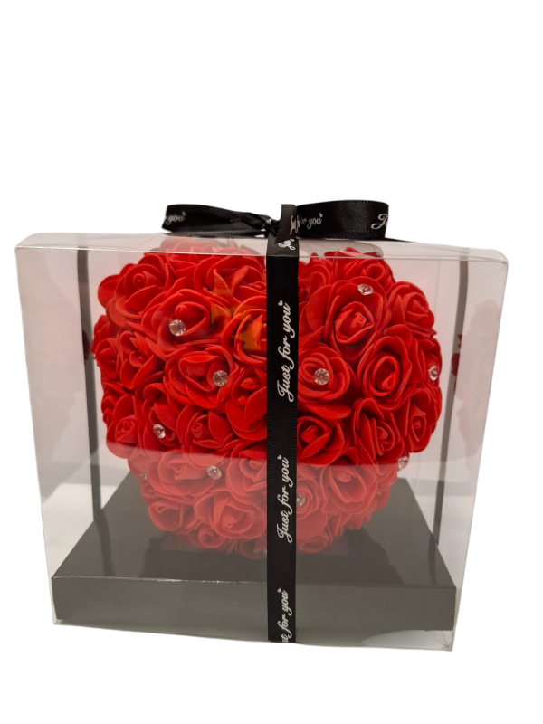ROSE BEAR ΚΑΡΔΙΑ ΚΟΚΚΙΝΗ ΜΕ ΣΤΡΑΣ