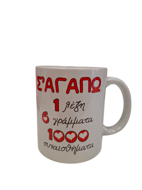 ΚΟΥΠΑ "ΣΕ ΑΓΑΠΩ,1 ΛΕΞΗ,6 ΓΡΑΜΜΑΤΑ,1000 ΣΥΝΑΙΣΘΗΜΑΤΑ"