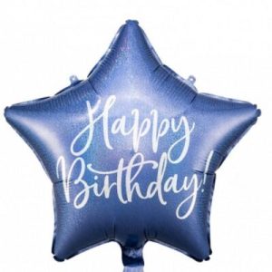18'' ΜΠΑΛΟΝΙ HAPPY BIRTHDAY ΑΣΤΕΡΙ ΜΠΛΕ ΙΡΙΔΙΖΟΝ