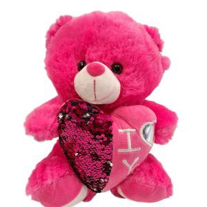 ΛΟΥΤΡΙΝΟ "ΑΡΚΟΥΔΑΚΙ" ΦΟΥΞΙΑ ΜΕ ΚΑΡΔΙΑ ΚΑΙ ΠΟΥΛΙΕΣ (30CM)