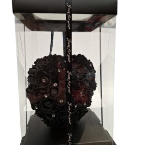 ROSE HEART "ΚΑΡΔΙΑ" ΜΑΥΡΗΜ ΜΕ ΣΤΡΑΣ (20CM)