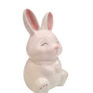 ΚΟΥΜΠΑΡΑΣ "ΚΟΥΝΕΛΑΚΙ" ΛΕΥΚΟ ΜΕ ΡΟΖ ΚΕΡΑΜΙΚΟΣ (15CM)