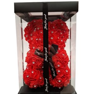 ROSE BEAR "ΑΡΚΟΥΔΑΚΙ" ΚΟΚΚΙΝΟ ΜΕ ΣΤΡΑΣ (25CM)