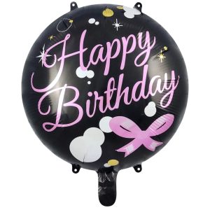 18" ΜΠΑΛΟΝΙ "HAPPY BIRTHDAY ΜΕ ΦΙΟΓΚΟ" (ΜΑΥΡΟ)