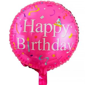 18" ΜΠΑΛΟΝΙ "HAPPY BIRTHDAY ΜΕ ΚΟΝΦΕΤΙ "(ΡΟΖ)