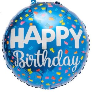 18" ΜΠΑΛΟΝΙ "HAPPY BIRTHDAY ΜΕ ΚΟΝΦΕΤΙ" (ΜΠΛΕ)